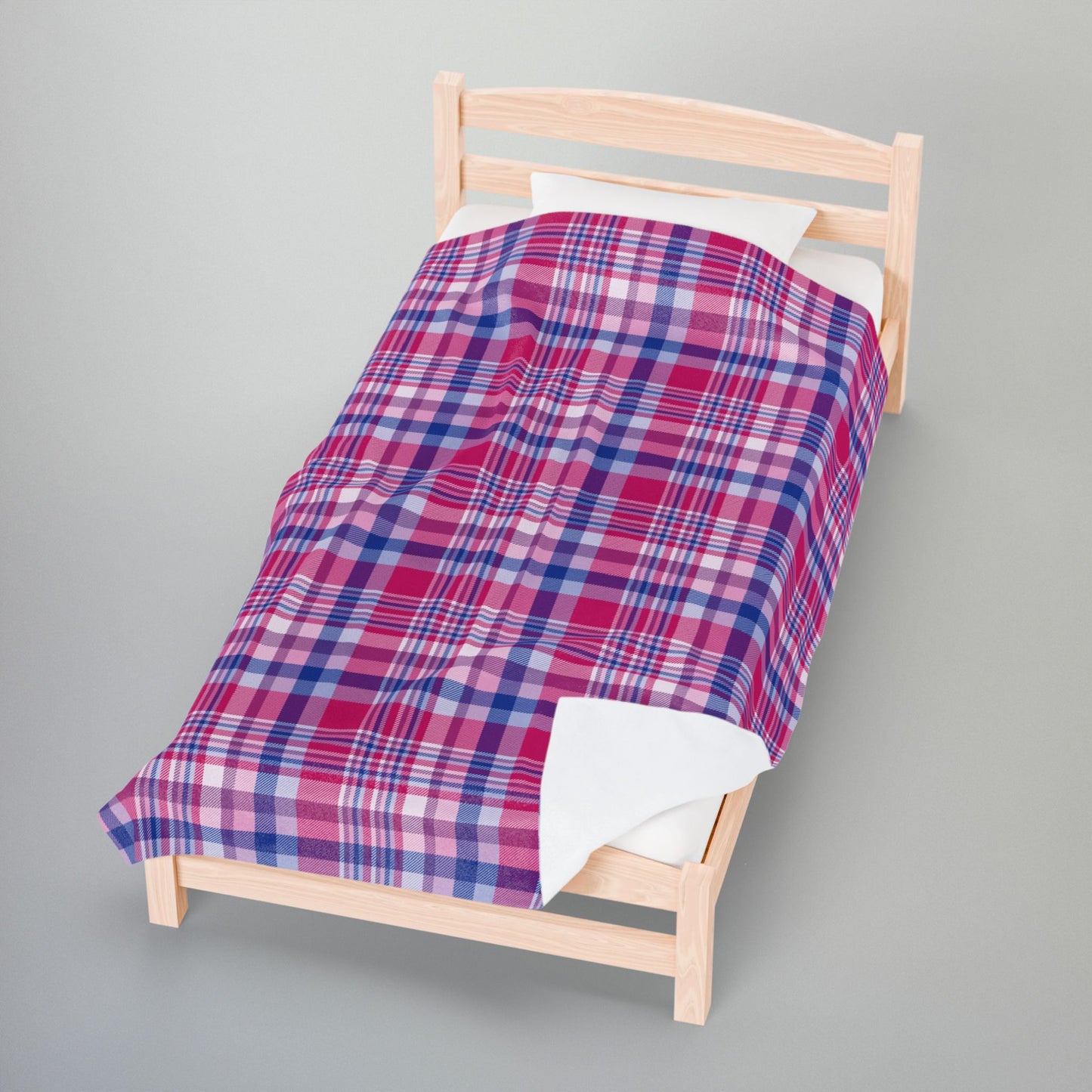 Bisexual Pride Plaid Velveteen Plush Blanket
