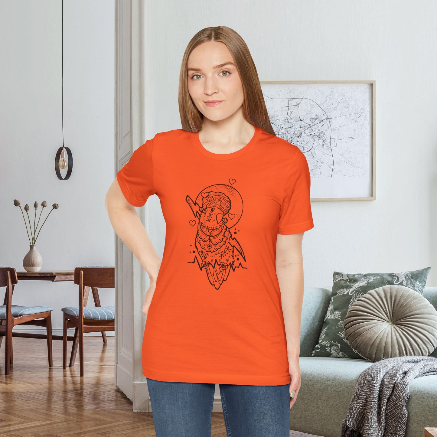 Bride of Frankenstein Lovebird, Line Art Tee