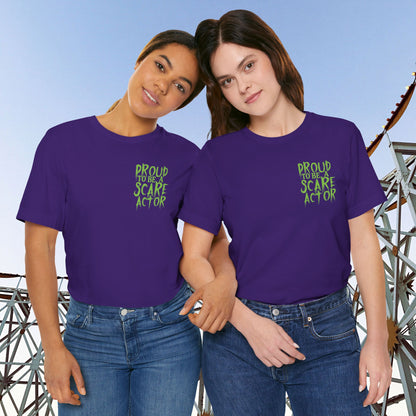 I Just Wanna Scare People & Ride Roller Coasters Tee / Proud Scare Actor (BACK graphic) • Irvine Ondrey Engineering
