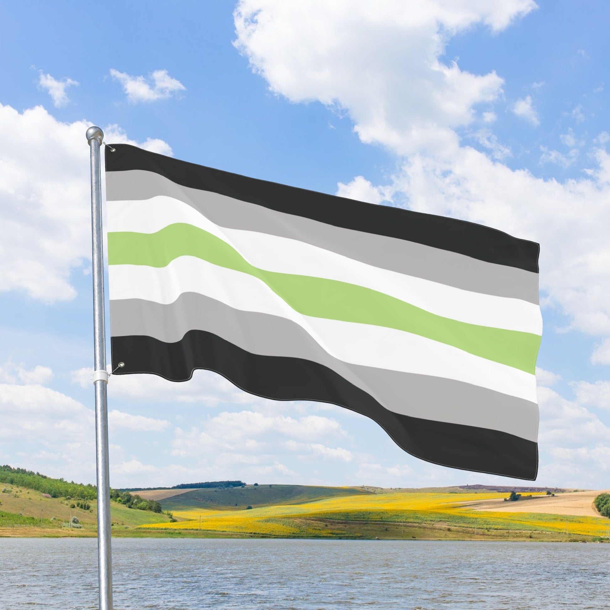 Agender Pride Flag with Grommets