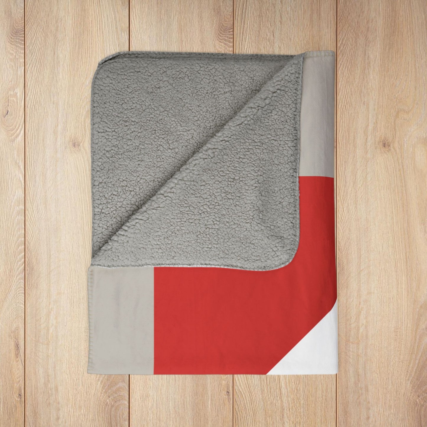 AMC Logo Greige Fleece Sherpa Blanket