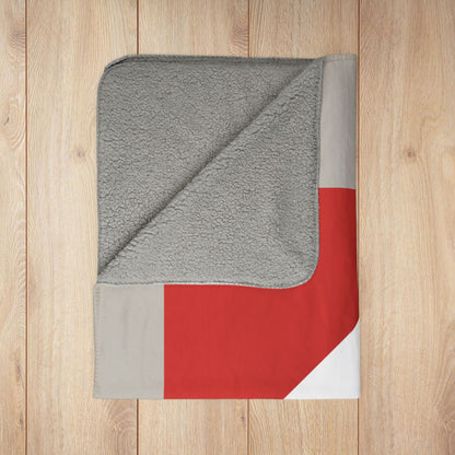 AMC Logo Greige Fleece Sherpa Blanket