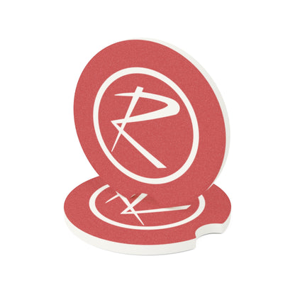 Rambler White Logo Red Soapstone Car Cup-Holder Coaster