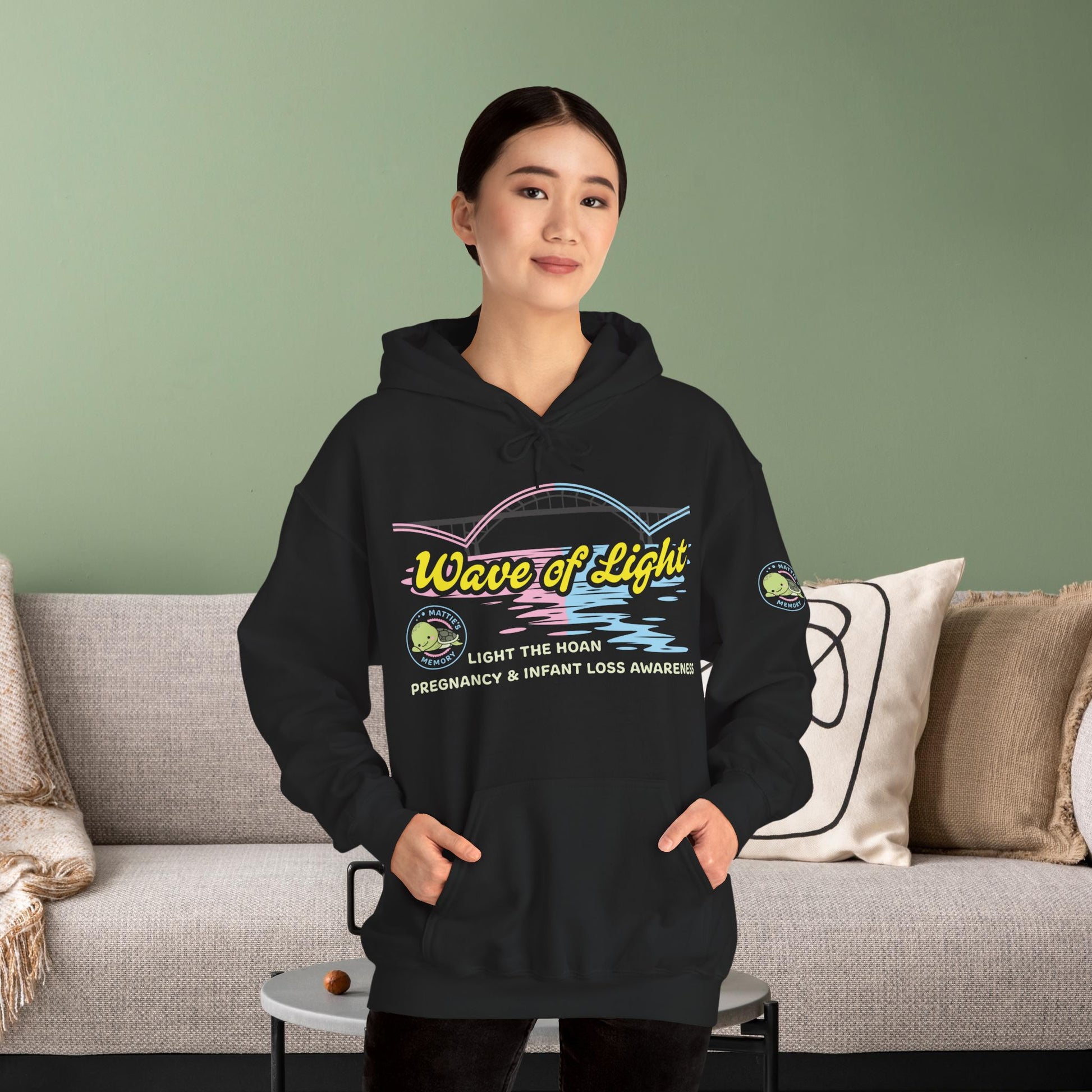 Black Mattie’s Memory Wave of Light, Light the Hoan Bridge Hoodie, Milwaukee Wisconsin Infant & Pregnancy Loss Charity