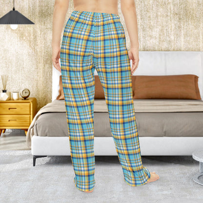 Women’s Teal, Blue & Gold Ohio Plaid Pajama Pants