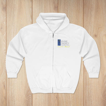 White OG Steelie Zip Hoodie • Irvine Ondrey Engineering