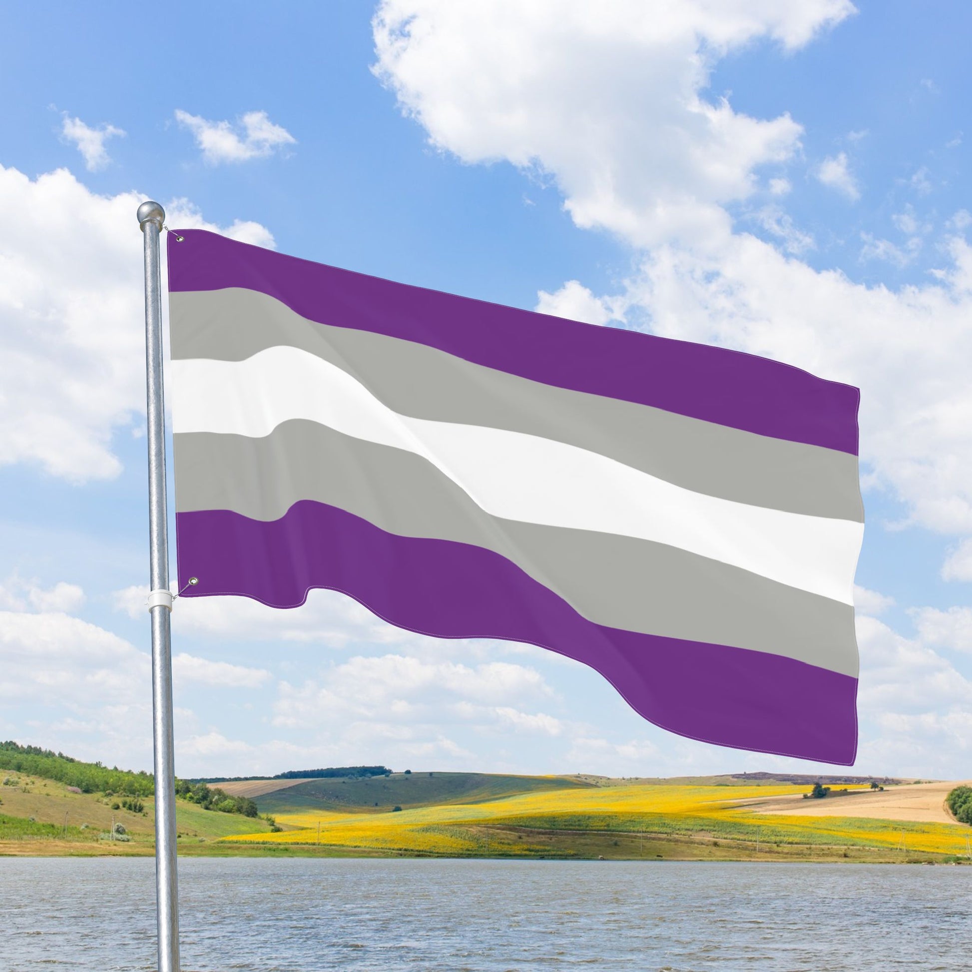 Greysexual Pride Flag with Grommets