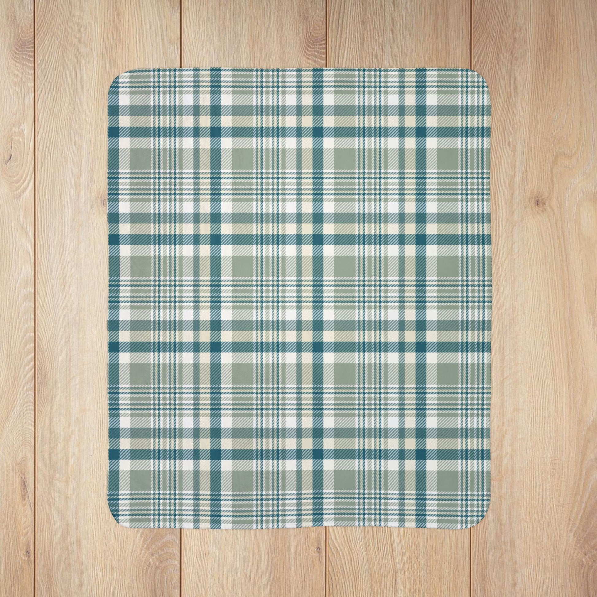 Winter Green Plaid Fleece Sherpa Blanket