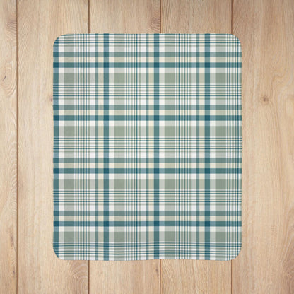 Winter Green Plaid Fleece Sherpa Blanket