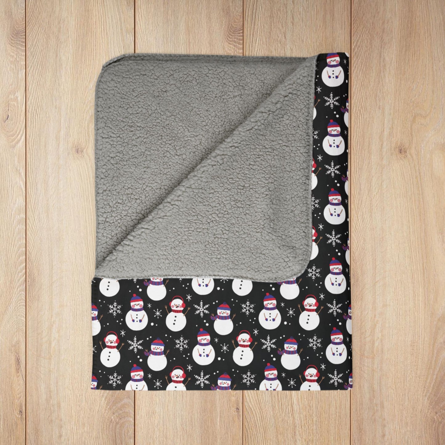 Leather Pride Snowman Fleece Sherpa Blanket