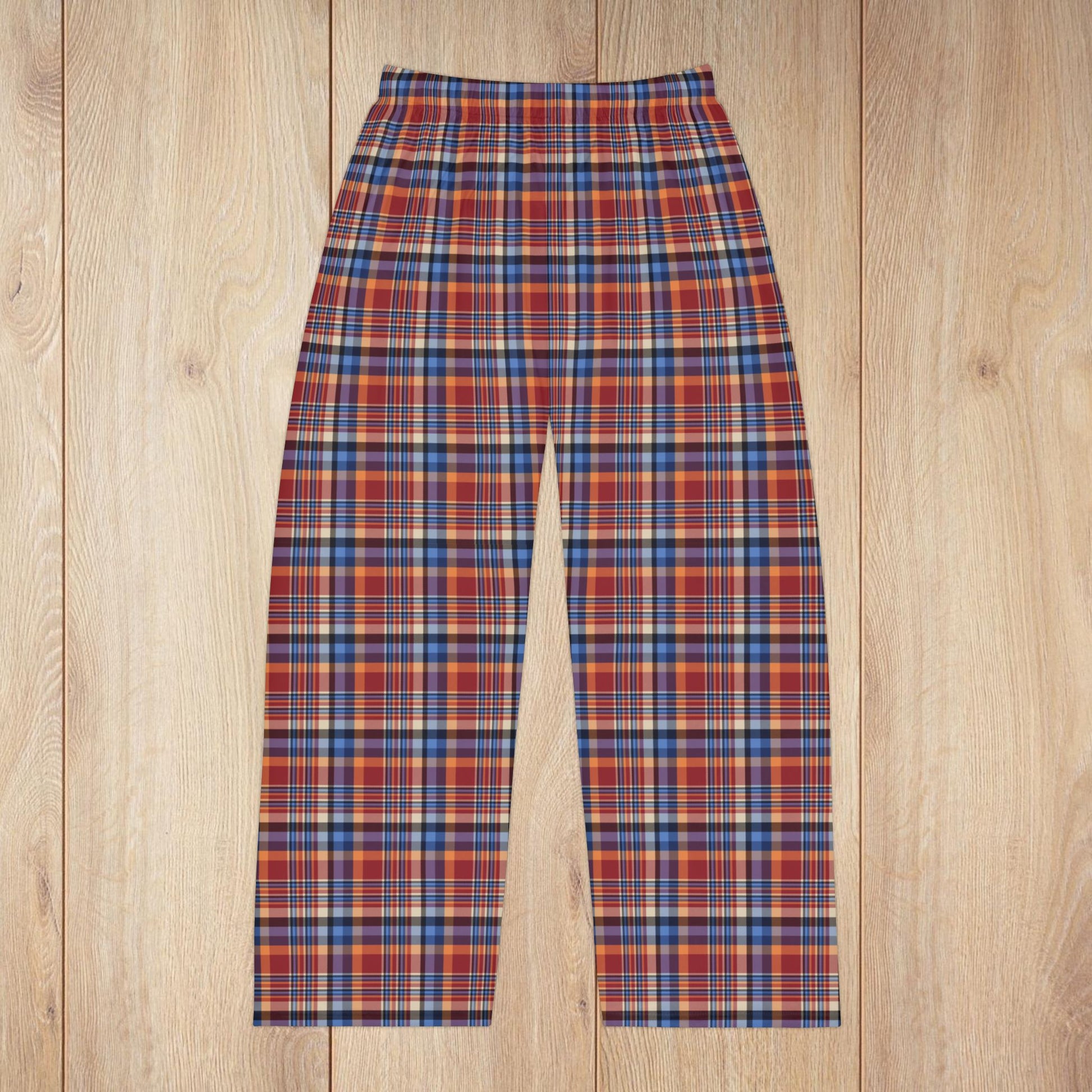 Men’s Red, Blue & Orange Ohio Plaid Pajama Pants