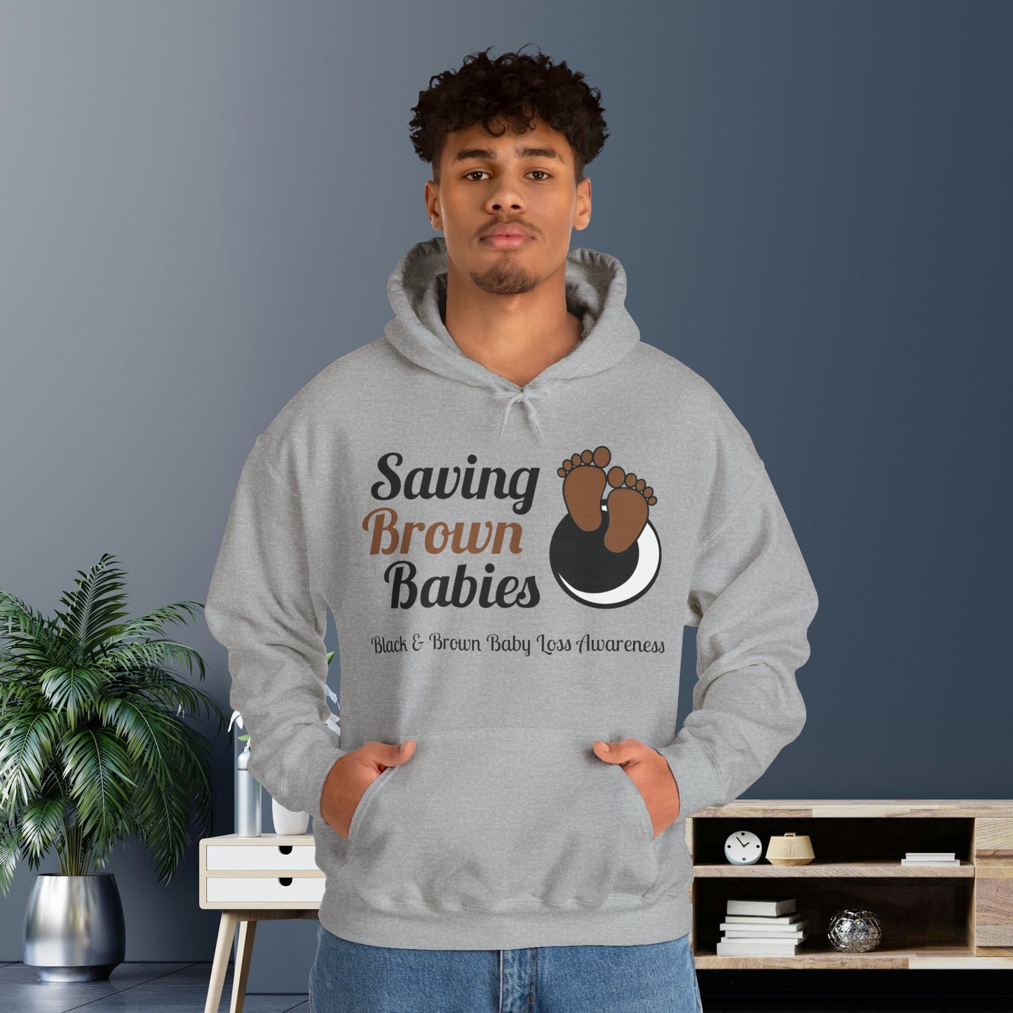 Quietly United in Loss Together Non-Profit / Saving Brown Babies Charity Hooded Sweatshirt, Pregnancy & Infant Loss Awareness