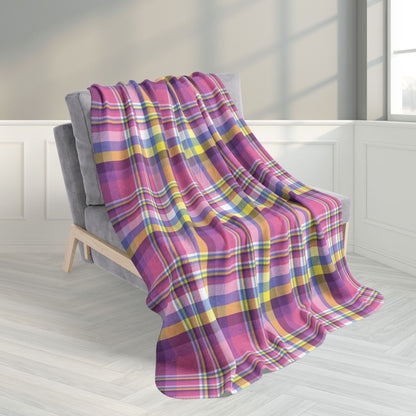 Bigender Pride Plaid Fleece Sherpa Blanket