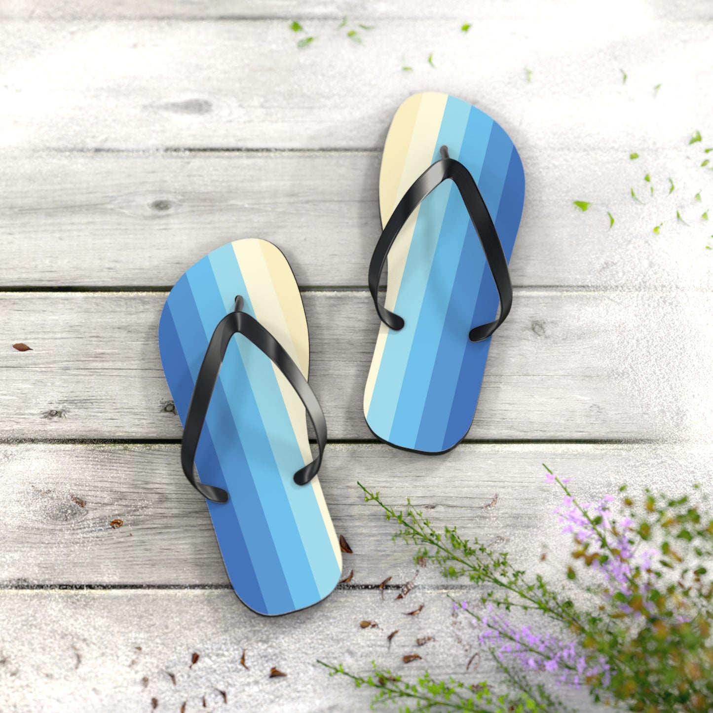 M Black sole Uranic Pride Flip Flops