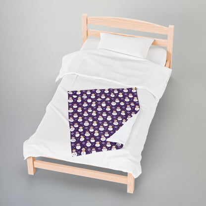 Intersex Pride Snowmen Velveteen Plush Blanket