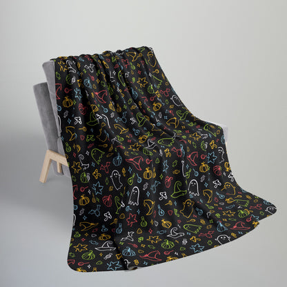 Queer Pride Halloween Fleece Sherpa Blanket