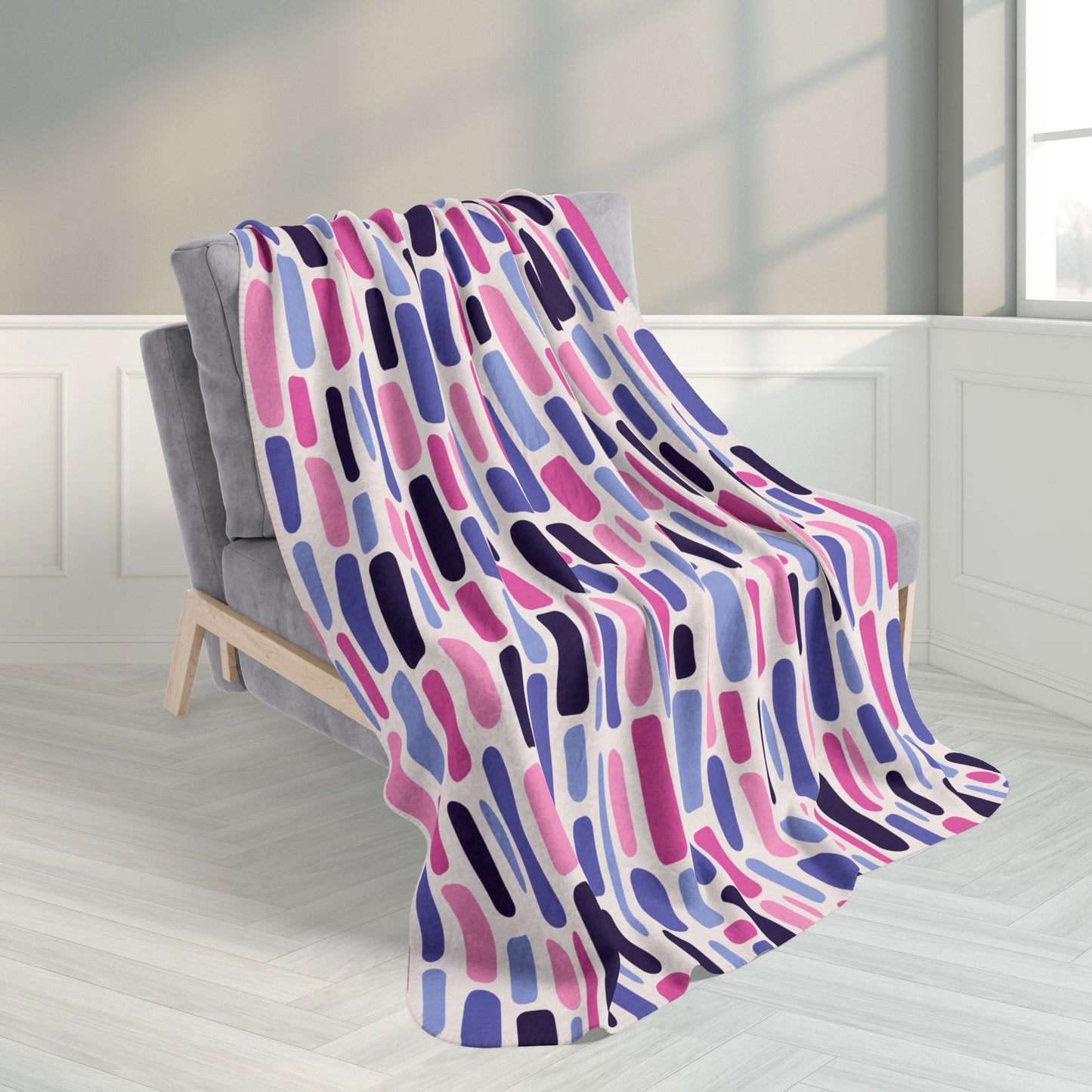 50" × 60" Omnisexual Pride Staggered Mosaic Fleece Sherpa Blanket