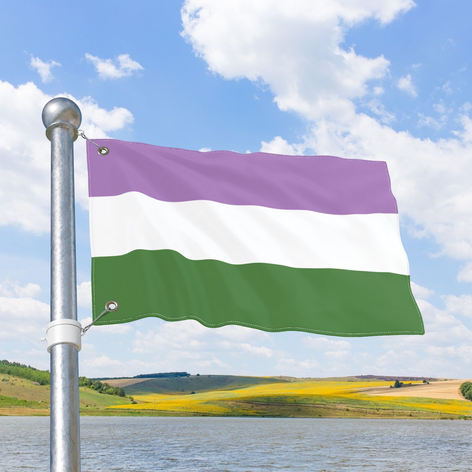 Genderqueer Pride Flag with Grommets
