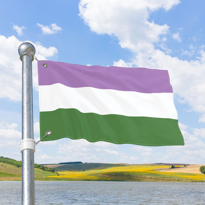 Genderqueer Pride Flag with Grommets