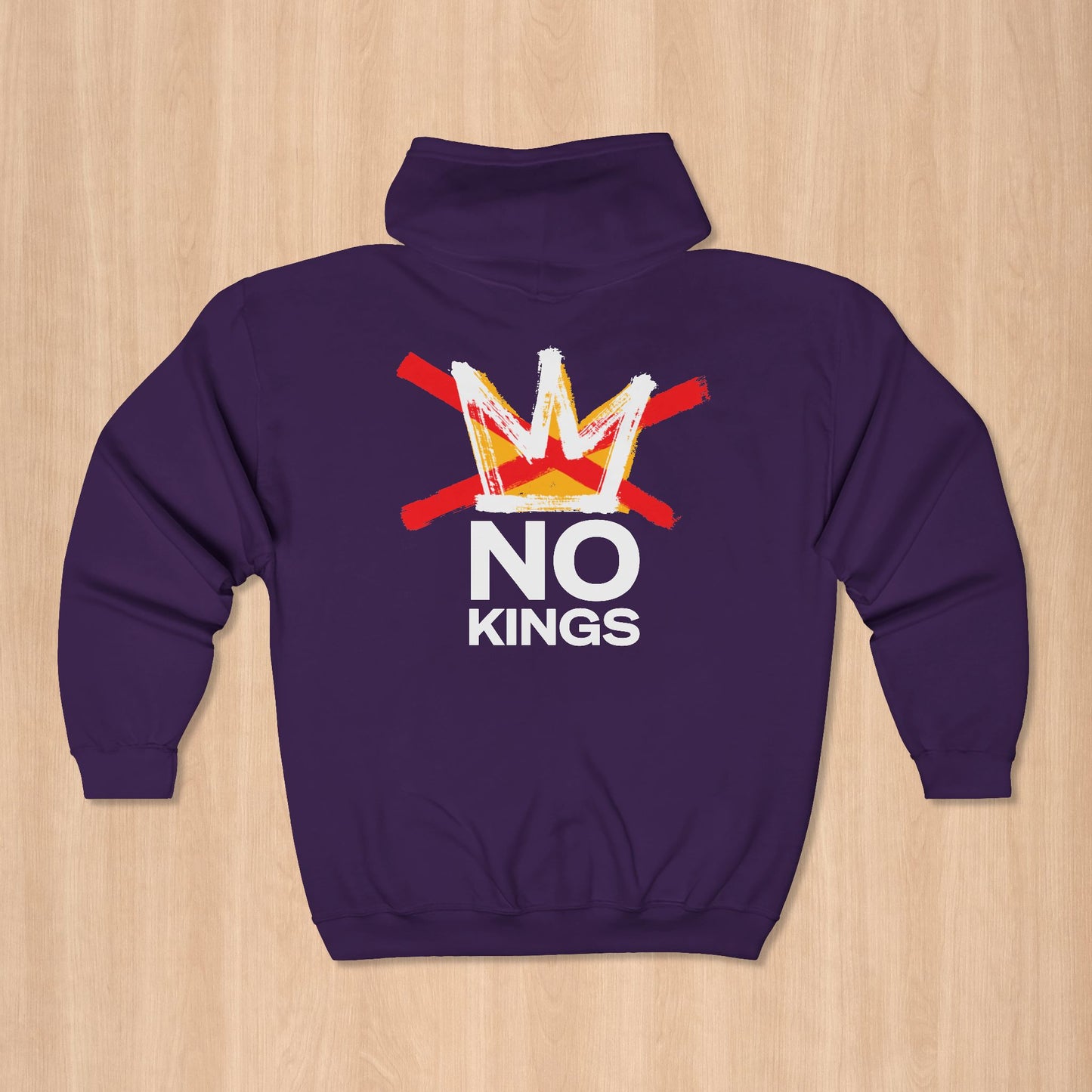 Purple No Kings Protest Zip Hoodie