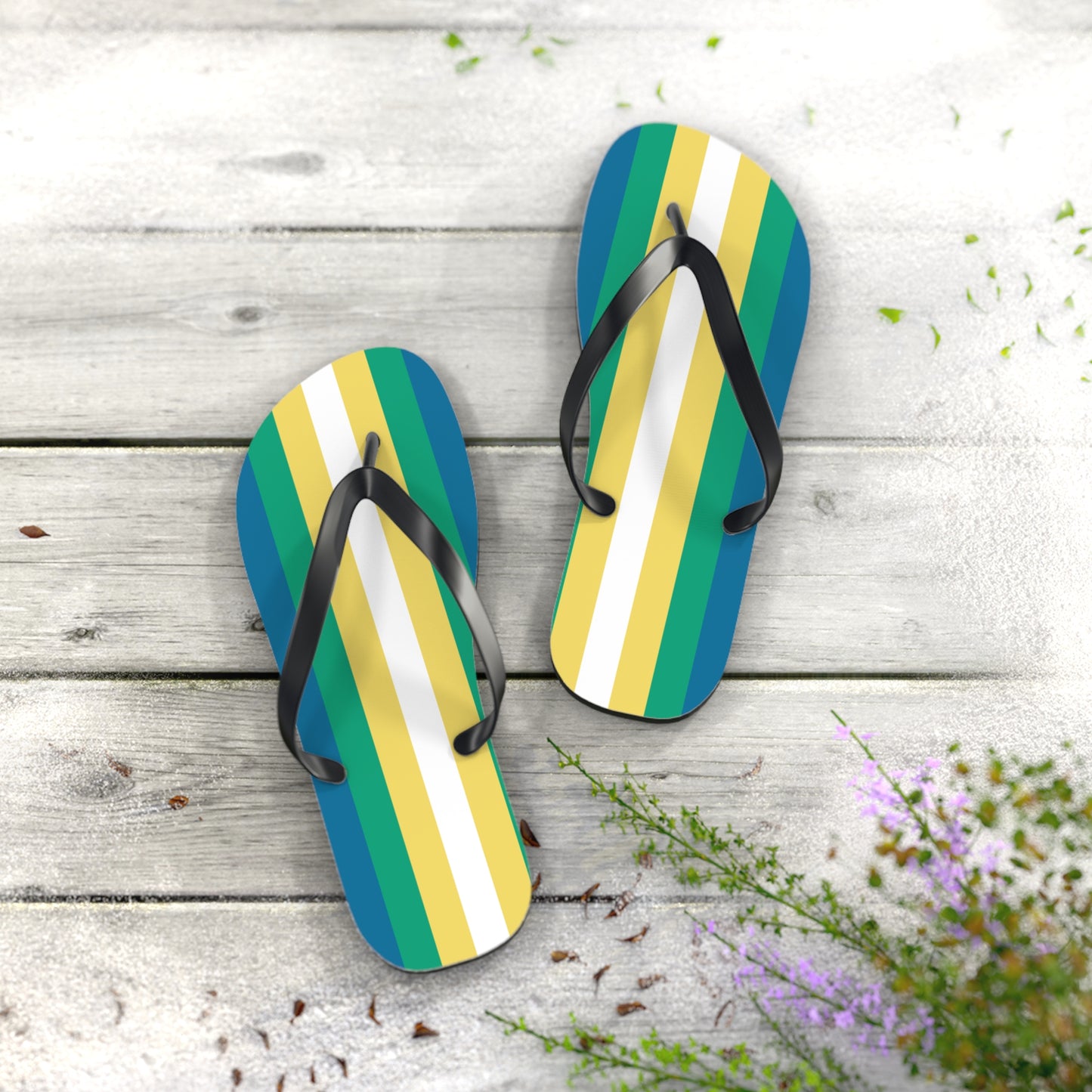 L Black sole Non-Binary Man Pride Flip Flops