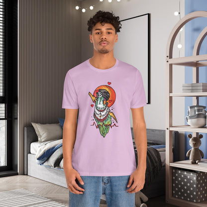 Bride of Frankenstein Lovebird, Hand-Drawn & Hand-Colored Tee