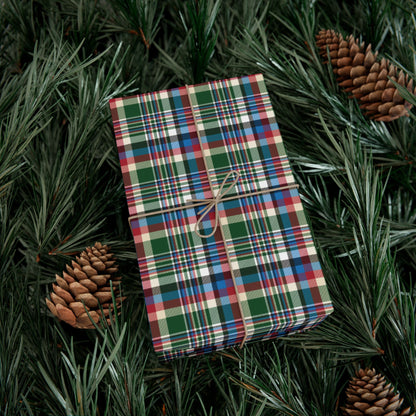 Christmas Green & Cream Milwaukee WI Plaid Gift Wrapping Paper Roll