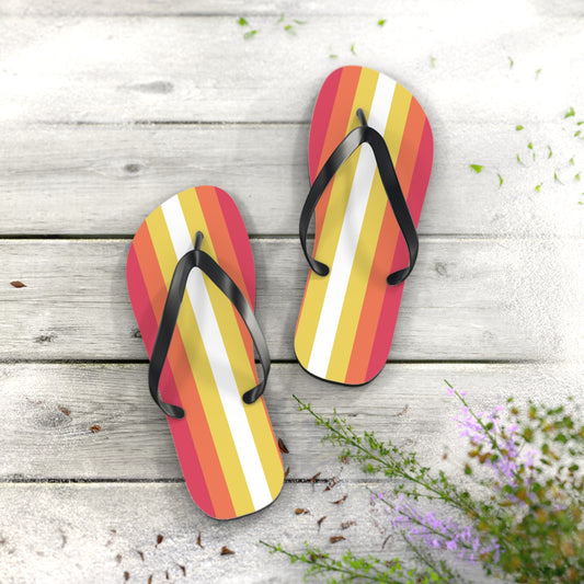 L Black sole Non-Binary Girl Pride Flip Flops
