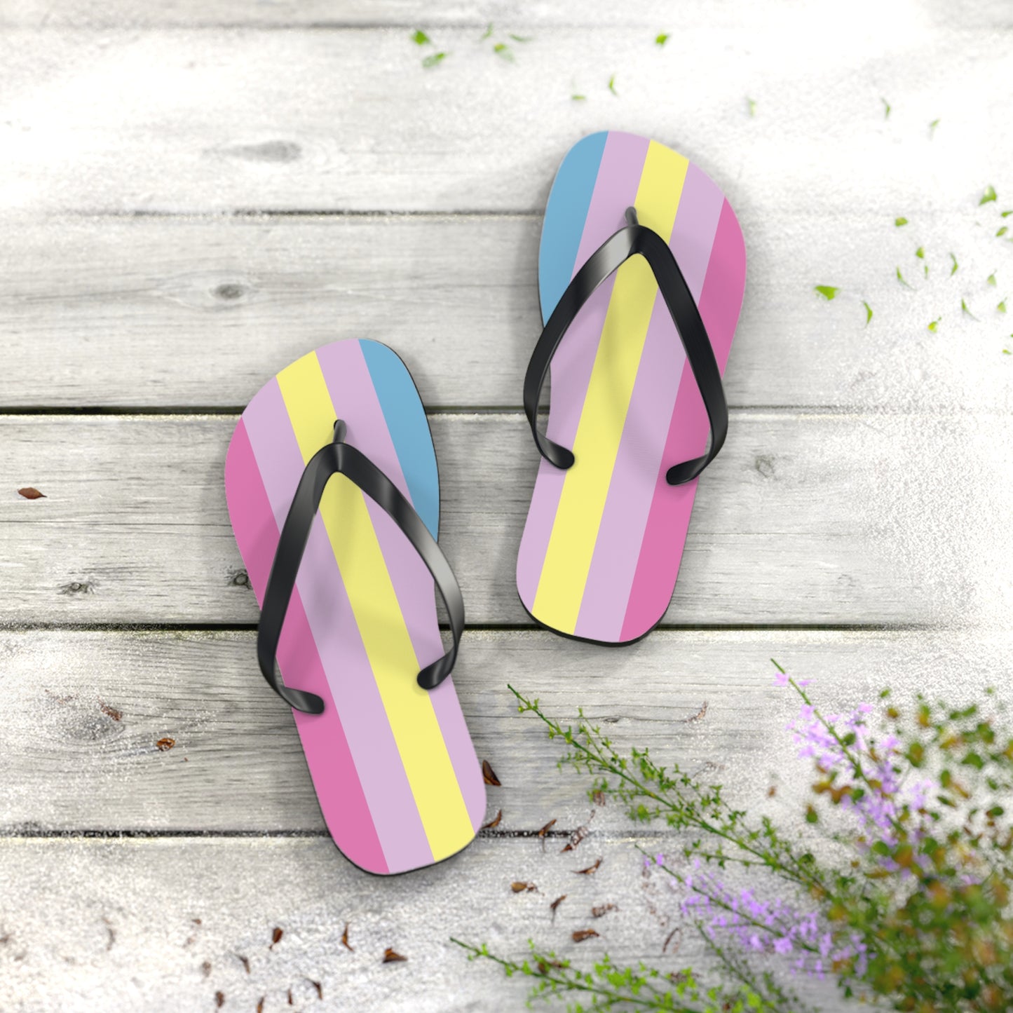 M Black sole Aporagender Pride Flip Flops