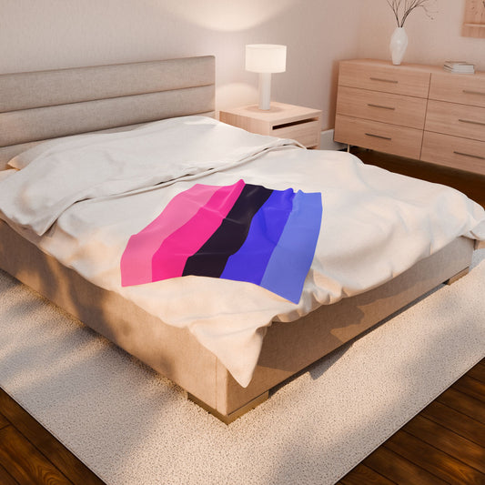 Velveteen Plush Omnisexual Pride Flag Blanket