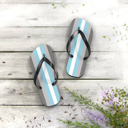 S Black sole Demiboy Pride Flip Flops