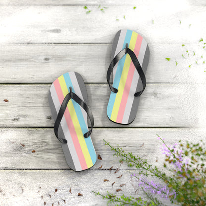 S Black sole Demiflux Pride Flip Flops