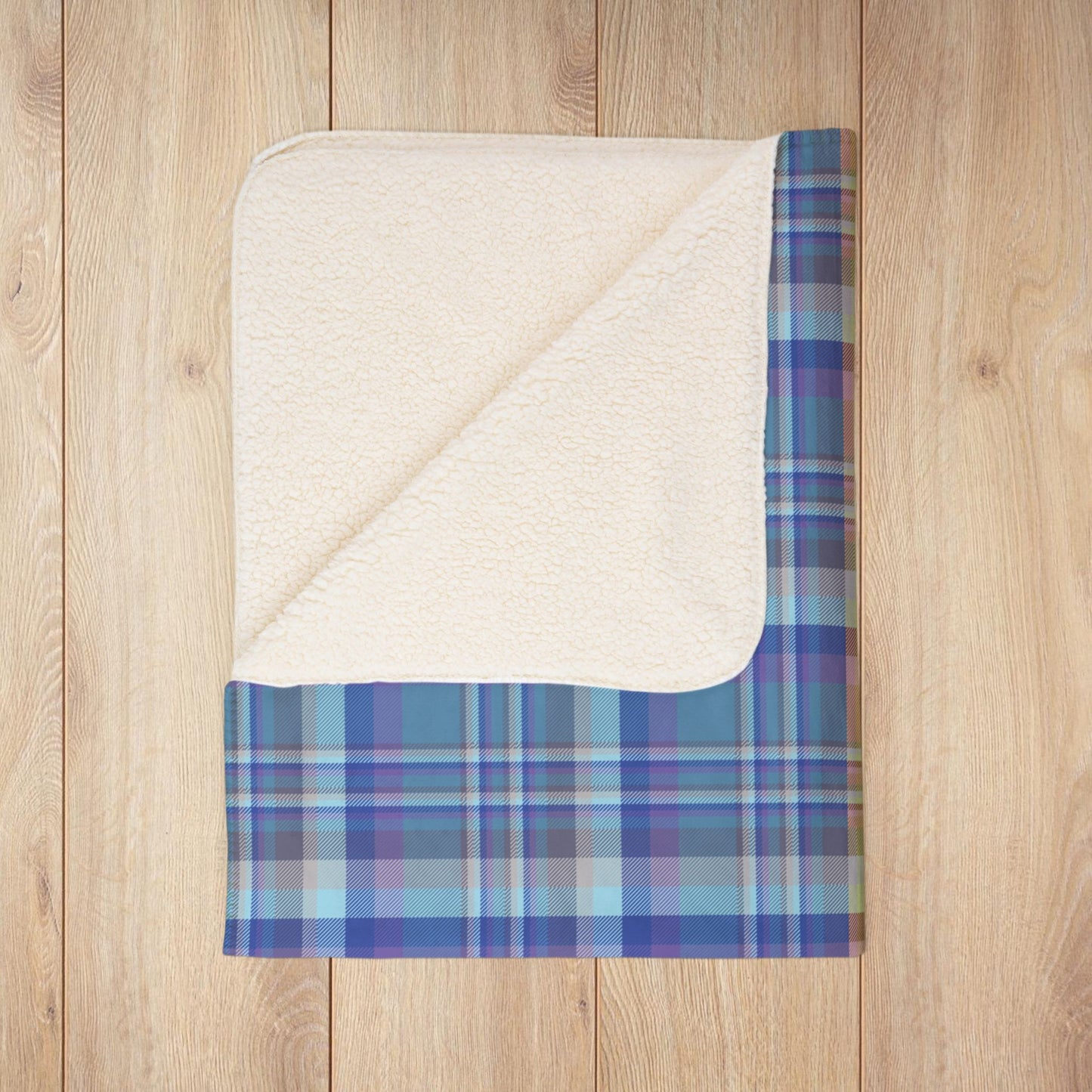 Half Red, Half Blue Orlando FL Plaid Fleece Sherpa Blanket