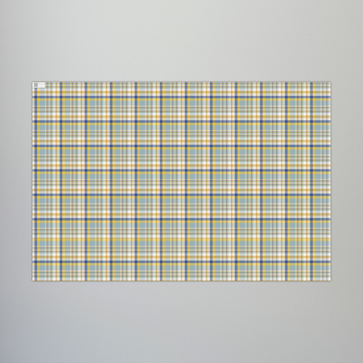 29'' x 20" Matte Hannukah Blues, White & Gold Plaid Gift Wrapping Paper Roll