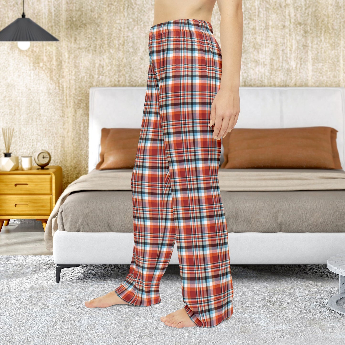 Women’s Red, Orange & Blue Sandusky OH Plaid Pajama Pants