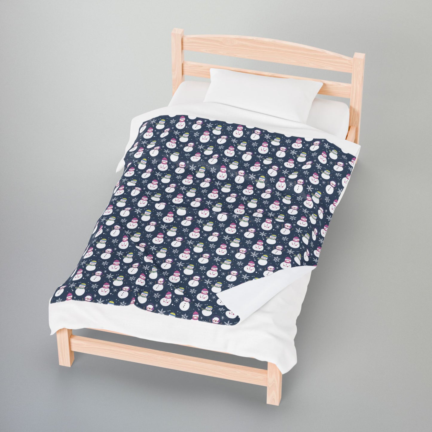 Bigender Pride Snowmen Velveteen Plush Blanket