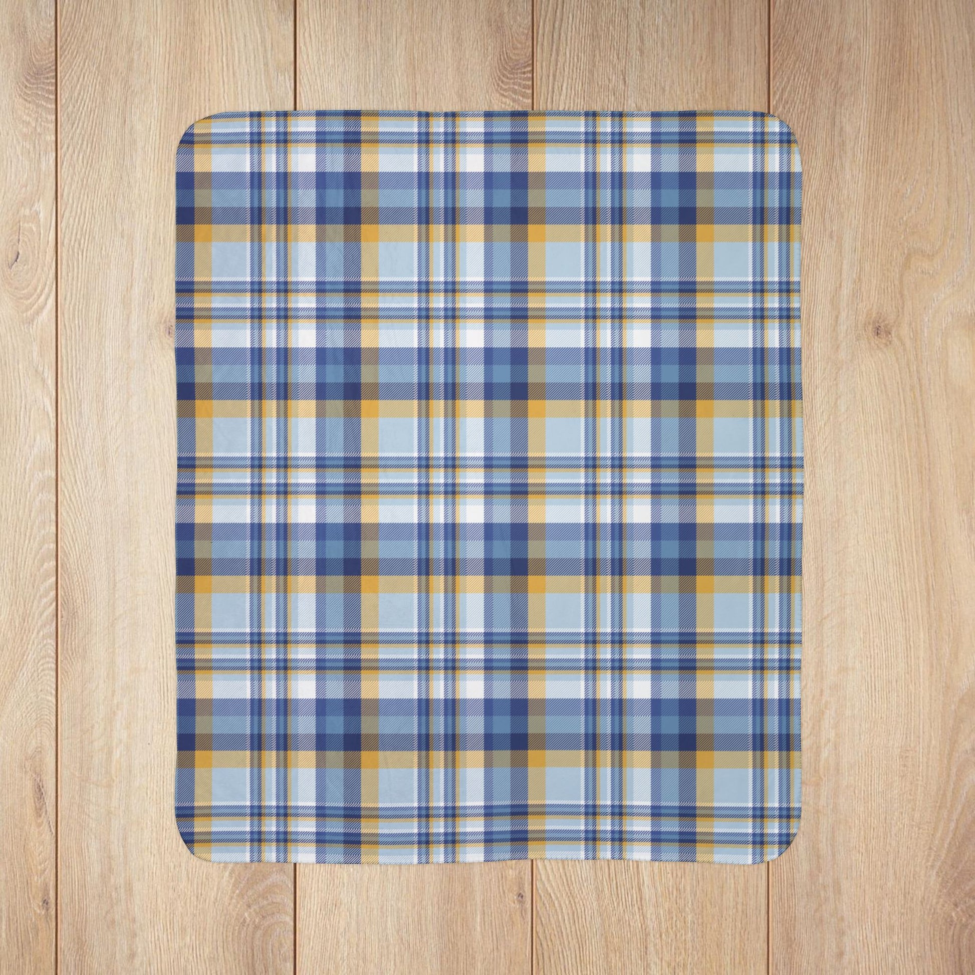 Hanukkah Plaid Fleece Sherpa Blanket
