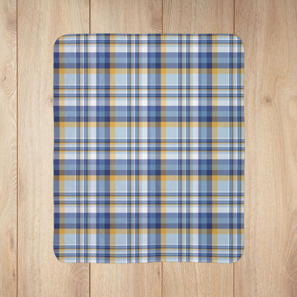 Hanukkah Plaid Fleece Sherpa Blanket