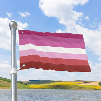 Lesbian Pink Pride Flag with Grommets