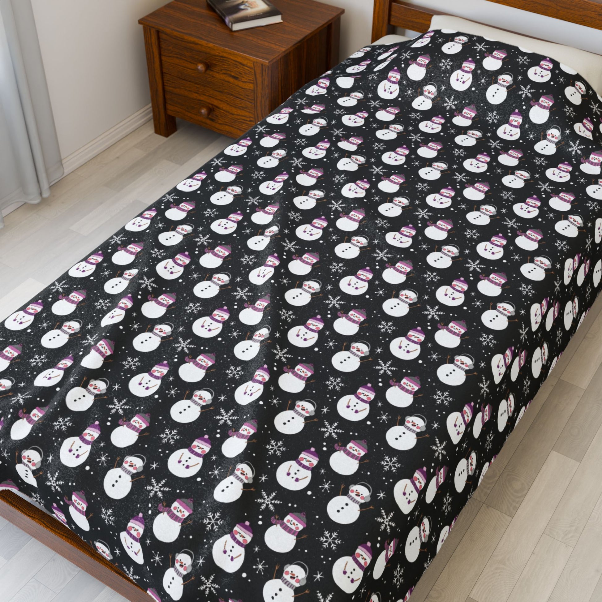 Straight Queer Pride Snowmen Velveteen Plush Blanket