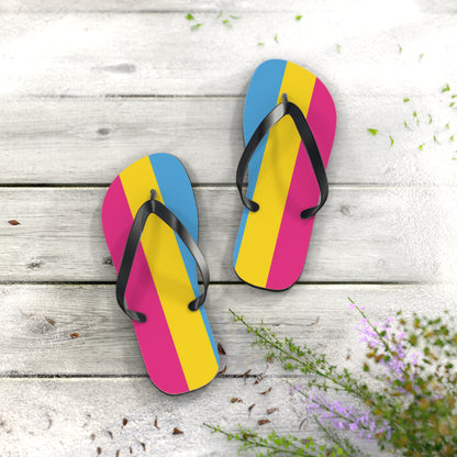 M Black sole Pansexual Pride Flip Flops