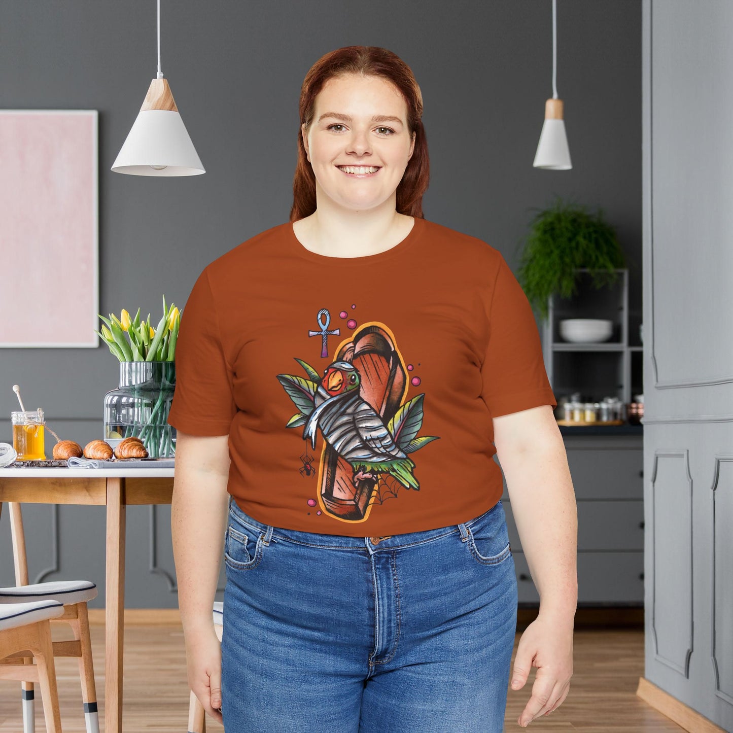 Mummy Lovebird Hand-Drawn & Hand-Colored Tee