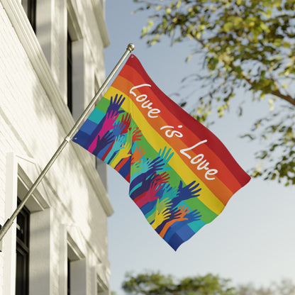 Love Is Love Double-Sided Rainbow Pride Flag with Grommets