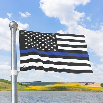 USA Thin Blue Line American Flag with Grommets