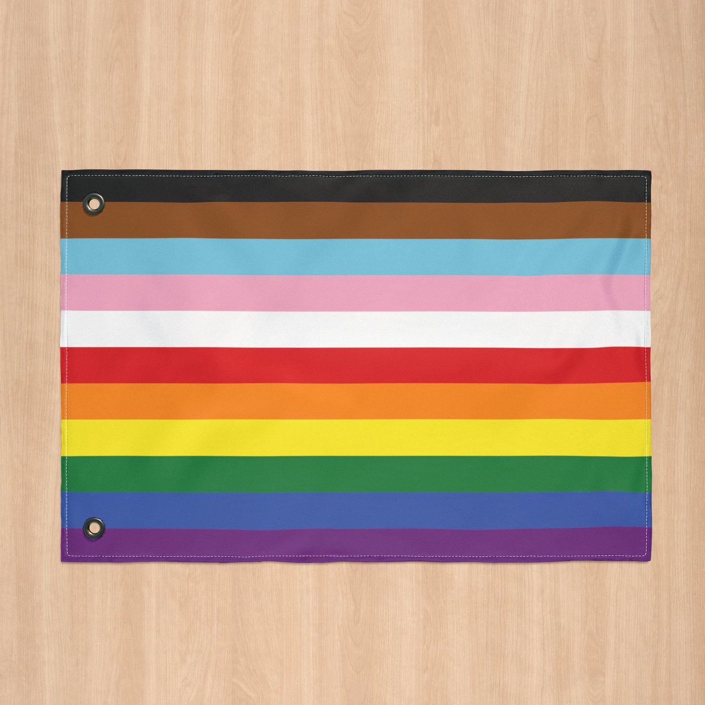 Rainbow 11-Stripe Pride for Trans and PoC Flag with Grommets