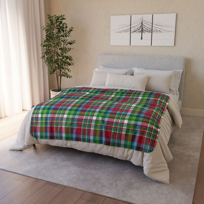 Christmas Winter Plaid Fleece Sherpa Blanket