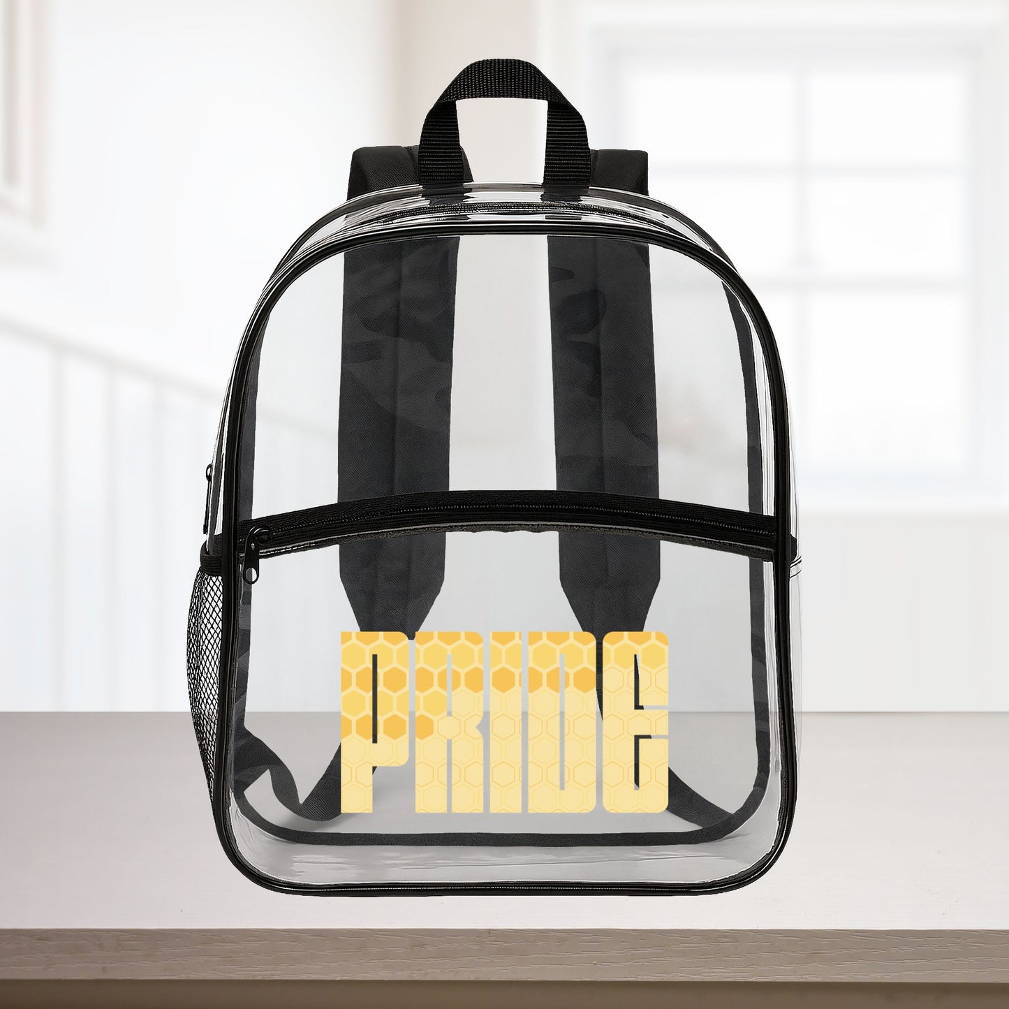Clear Black One size Custom Pride 15"×12" Clear Backpack