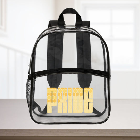Clear Black One size Custom Pride 15"×12" Clear Backpack