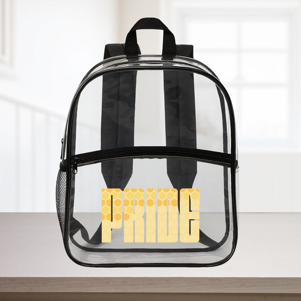 Clear Black One size Custom Pride 15"×12" Clear Backpack