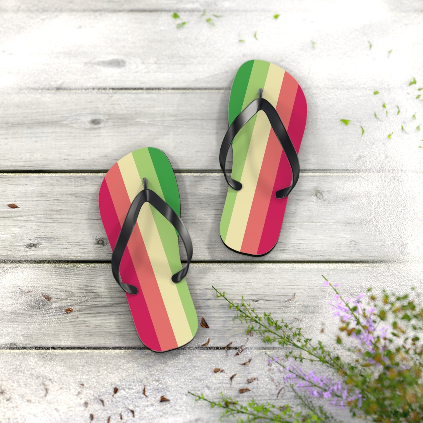 S Black sole Aroflux Pride Flip Flops